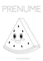 Coloriage personnalisable Activités enfants Fruits Coloriages faciles Trace et colorie Pastèque
