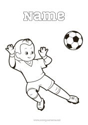 Customisable colouring page Football Sport Boy Team sports Footballer Goalkeeper
