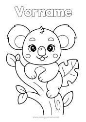 Coloriage personnalisable Mignon Animal Koala Autres animaux du monde Animaux d’Australie