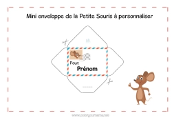Página de desenho personalizável Dente de leite Ratinho Correspondência do Ratinho Animal Envelope Envelope para imprimir