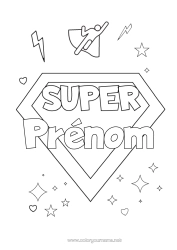 Coloriage personnalisable Héros Soeur Frère Ami, Amie Nounou Badge super Coach, entraineur Compétitions et récompenses