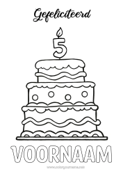 Coloriage personnalisable Bougie Gâteau Anniversaire Chiffre Coloriages faciles Joyeux anniversaire (français) Message Age fêté personnalisable