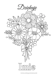 Coloriage personnalisable Fleurs Mamie Nounou Merci