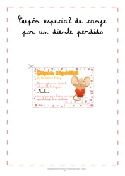 Coloriage personnalisable Dent de lait Petite Souris Courrier de la Petite Souris