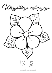 Coloriage personnalisable Fleurs Maman Mamie Bonne fête Coloriages faciles Hibiscus