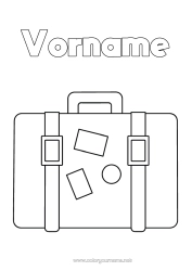 Coloriage personnalisable Coloriages faciles Valises et bagages