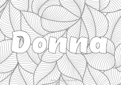 Página de desenho personalizável Folhas Nome decorado Zentangle Fundo decorativo
