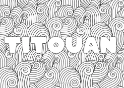 Coloriage personnalisable Mandala Été Mer Nom décoré Zentangle Fond décoratif Vagues