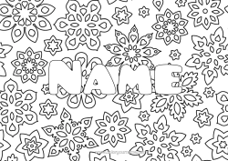 Coloriage personnalisable Hiver Flocons de neige