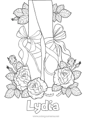Coloriage personnalisable Sport Danse Rose Chaussure Sports artistiques Ballet