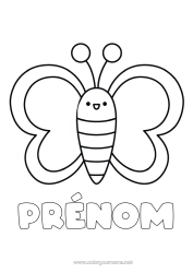 Página de desenho personalizável Borboleta Animal Desenhos para colorir fáceis Insetos
