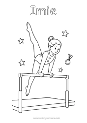 Coloriage personnalisable Sport Gymnastique Sports artistiques Barres asymétriques