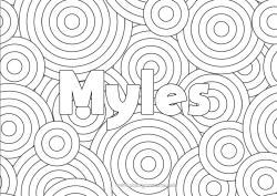 Página de desenho personalizável Nome decorado Colorações Complexas Fundo decorativo Círculo, redondo