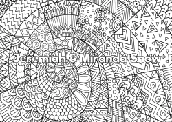 Pagina da colorare personalizzabile Calmo e sereno Arte Mandala Nome decorato Zentangle