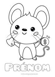 Coloriage personnalisable Dent de lait Petite Souris