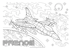 Página de desenho personalizável Avião Veículos Espaço Veículos aéreos