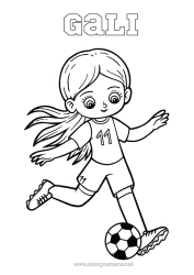 Anpassbare Malvorlage Fußball Fußball Sport Mädchen Mittelstufenmalvorlagen Mannschaftssportarten Frauenfußball Fußballspieler, Fußballspielerin