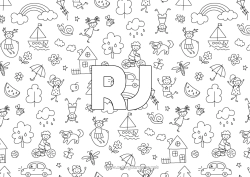 Coloriage personnalisable Voiture Enfant Bateau Nom décoré Doodle Véhicules maritimes Voitures, vans et camping-cars Fond décoratif