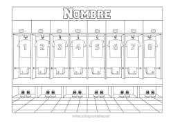 Coloriage personnalisable Football Sport Basketball Sports d'équipe Handball Vestiaire