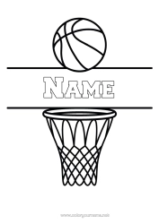 Coloriage personnalisable Sport Basketball Sports d'équipe