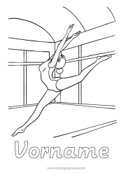 Página de desenho personalizável Esporte Dança Gymnastique Sports artistiques