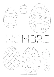 Coloriage personnalisable Activités enfants Points à relier Oeufs de Pâques Pâques Coloriages faciles Trace et colorie