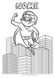 Customizable coloring page Dad Hero