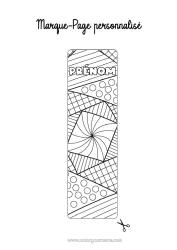 Pagină de colorat personalizabilă Mandala Semn de carte Desene de colorat complexe Forme geometrice