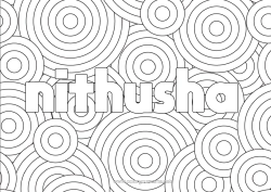 Página de desenho personalizável Nome decorado Colorações Complexas Fundo decorativo Círculo, redondo