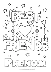Página de desenho personalizável Eu te amo Amigo, Amiga