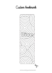 Coloriage personnalisable Été Marque page Zentangle Formes géométriques