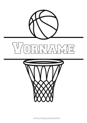 Coloriage personnalisable Sport Basketball Sports d'équipe