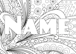 Coloriage personnalisable Nom décoré Coloriages complexes Zentangle Fond décoratif