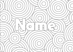Anpassbare Malvorlage Dekorierter Name Komplexe Ausmalbilder Dekorativer Hintergrund Kreis, rund