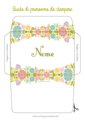 Coloriage personnalisable Fleurs Printemps Enveloppe à imprimer