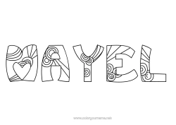 Coloriage personnalisable Mignon Calme et zen Mandala Chiffre Nom décoré