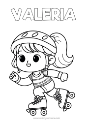 Página de desenho personalizável Esporte Menina Rolo