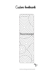 Coloriage personnalisable Été Marque page Zentangle Formes géométriques