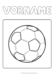 Coloriage personnalisable Football Ballon de foot Sport Coloriages faciles Sports d'équipe