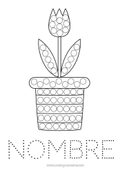Coloriage personnalisable Fleurs Activités enfants Marqueurs à points Tulipe