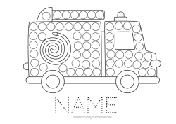 Customizable coloring page Vehicles Children's activities Fireman firefighter Dot markers Easy coloring pages Fire truck Rescue and Emergency Vehicles Security Professions