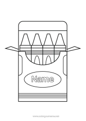 Coloriage personnalisable Crayon de couleur Coloriages faciles Crayon Rentrée scolaire Fournitures scolaires