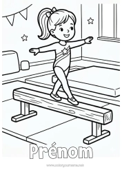Customisable colouring page Sport Girl Gymnastics Artistic sports