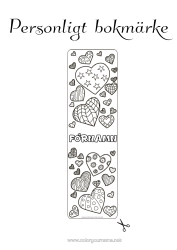 Coloriage personnalisable Coeur Marque page Zentangle
