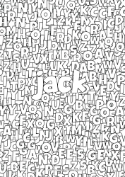 Coloriage personnalisable Nom décoré Alphabet Fond décoratif