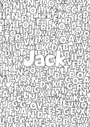 Coloriage personnalisable Nom décoré Alphabet Fond décoratif