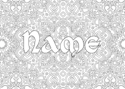 Coloriage personnalisable Mandala Fête de la Saint Patrick Nom décoré Triskell Coloriages complexes Celtique Fond décoratif