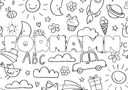 Colorear personalizable Nombre decorado Doodle Fondo decorativo