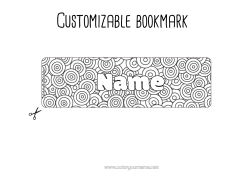Coloriage personnalisable Marque page Formes géométriques Cercle, rond