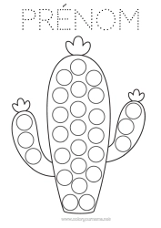 Coloriage personnalisable Activités enfants Cactus Marqueurs à points